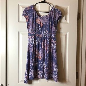 Purple floral maternity dress